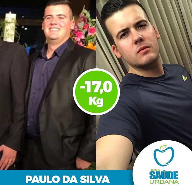 Paulo da Silva — antes e depois, −17,0 kg no protocolo
